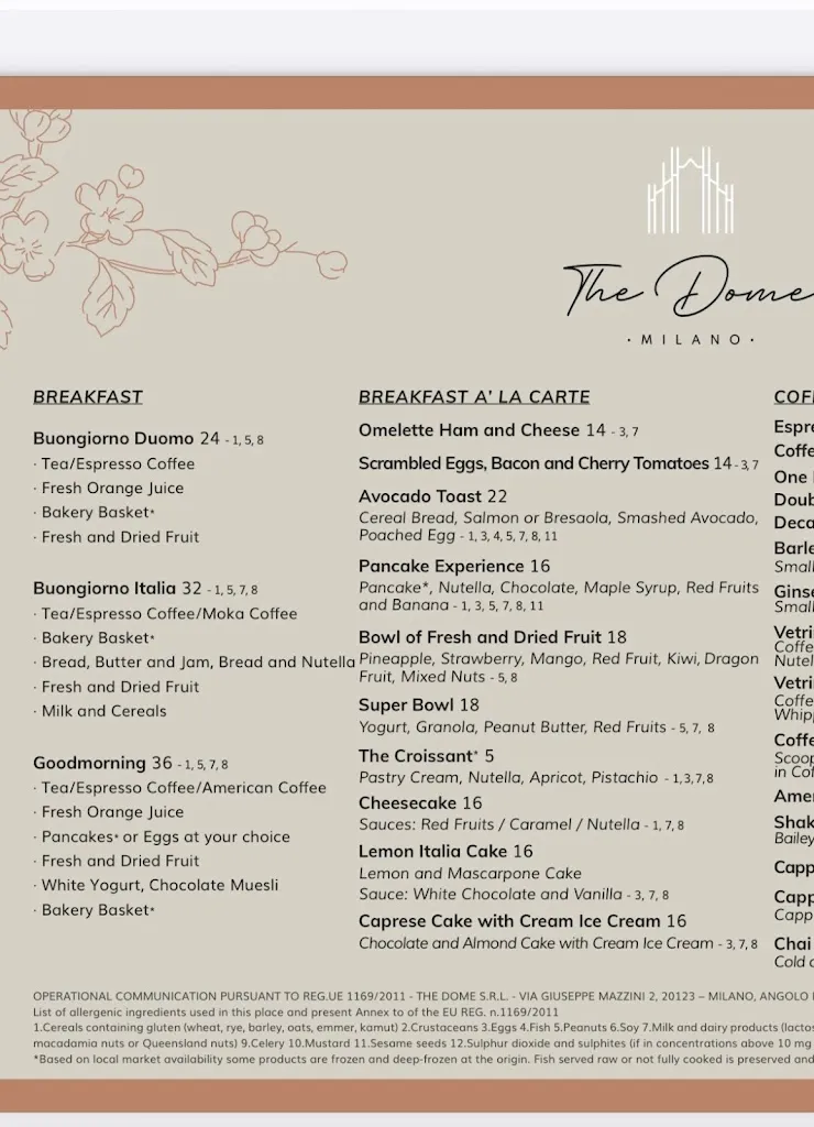 Menu_The Dome Milano | Italian Restaurant & Rooftop Bar_Città metropolitana di Milano_image_2