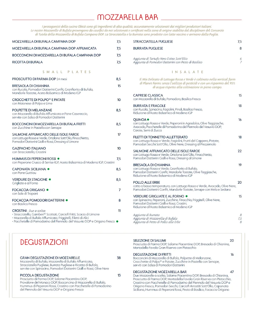 Menu_Obicà Mozzarella Bar - Cusani_Città metropolitana di Milano_image_1