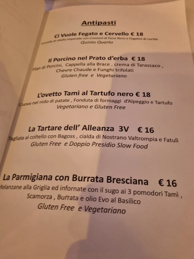 Menü_Tami' Ristorante Trattoria Di Lazzari Mauro S.A.S._Collio_Bild_1