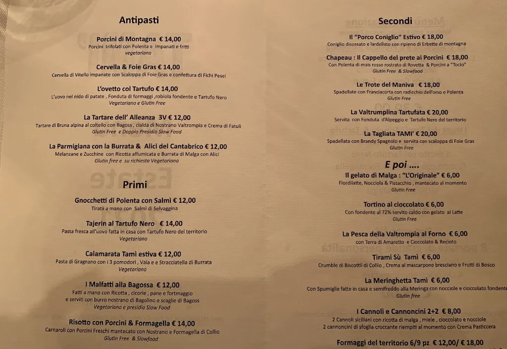 Menü_Tami' Ristorante Trattoria Di Lazzari Mauro S.A.S._Collio_Bild_3