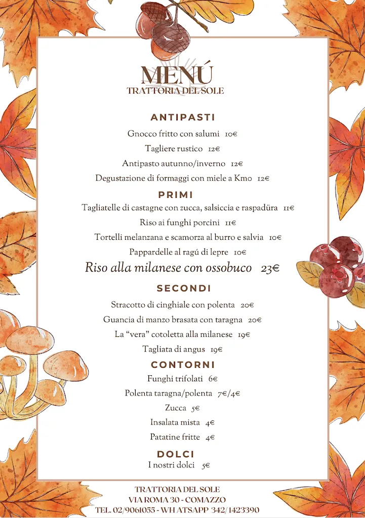 Menu_Trattoria Del Sole - Ristorante Tipico Lombardo_Comazzo_image_2