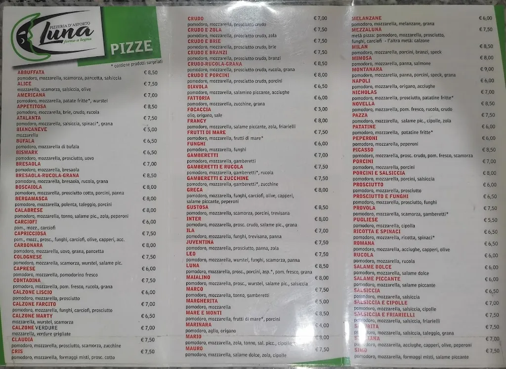 Menu_Pizzeria Luna_Cologno al Serio_image_1