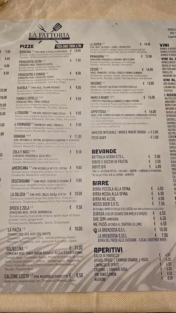 Menu_Ristorante Pizzeria La Fattoria di brenzio_Consiglio di Rumo_immagine_4