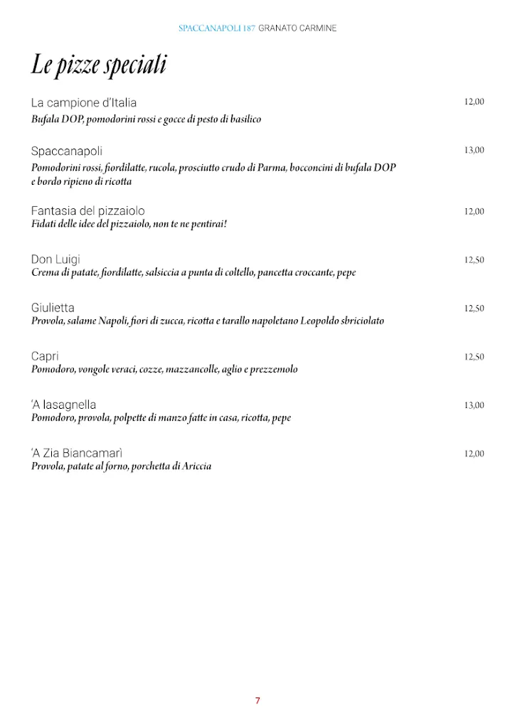 Menu_Pizzeria Ristorante Spaccanapoli 187 Granato Carmine_Cornate d'Adda_immagine_4