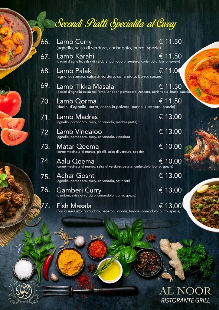 Menu_AL NOOR Ristorante Grill cucina indiana e pakistana_Corbetta_image_1