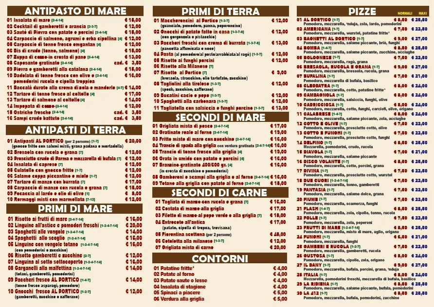 Menu_Ristorante pizzeria AL PORTICO_Costa de' Nobili_image_1