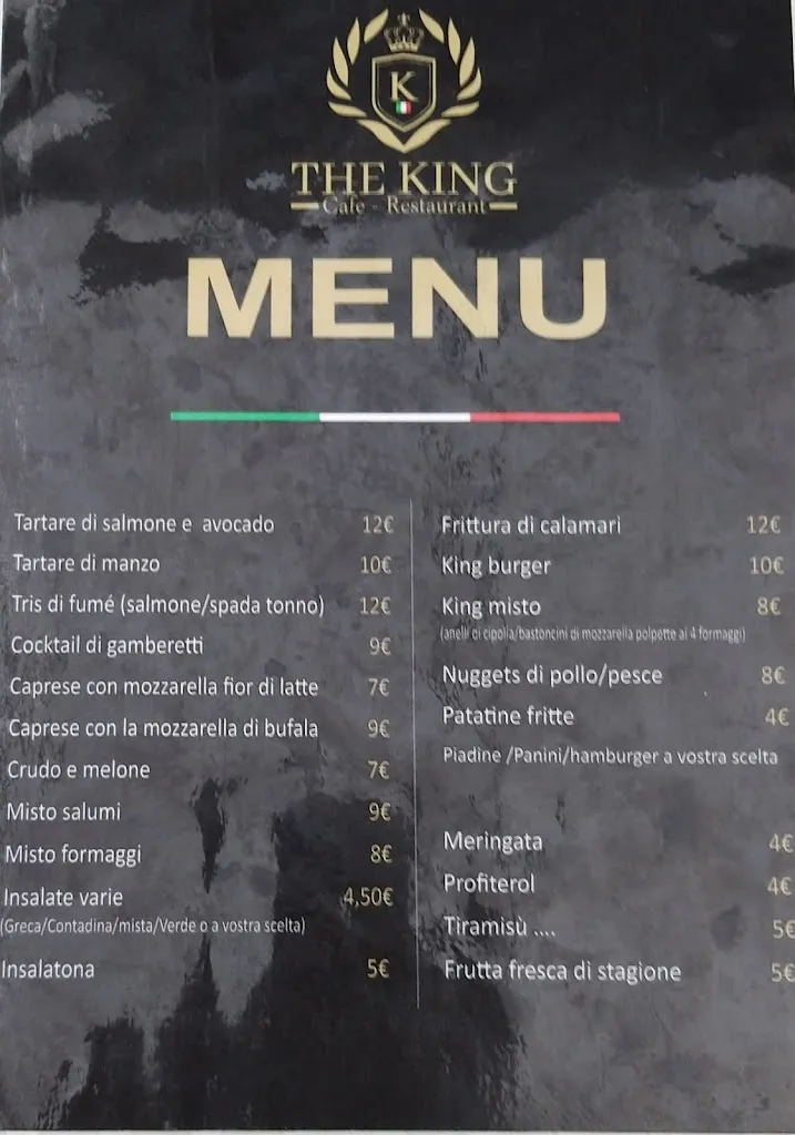 Menu_The king cafe restaurant_Cremenaga_immagine_2