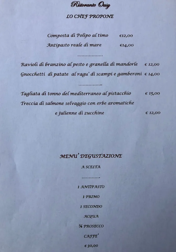 Menu_Ristorante Pizzeria Lounge Bar Oasy_Costa Volpino_image_1