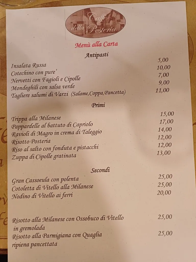 Menu_Trattoria Milanese Fuori Milano - Caffè della Posteria_Cusago_image_1