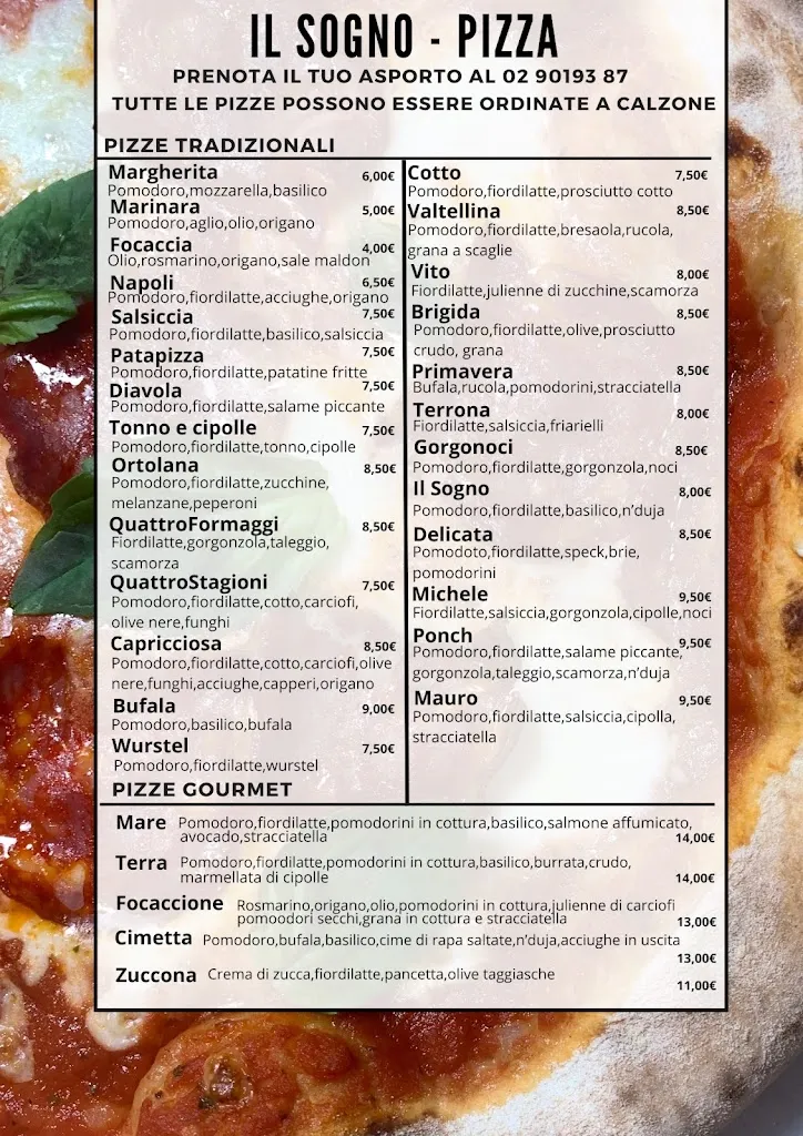 Menu_Pizzeria Il Sogno_Cusago_image_1