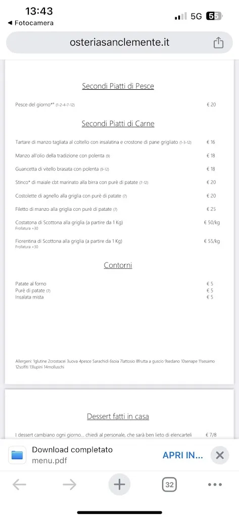 Menu_Osteria San Clemente_Erbusco_image_3