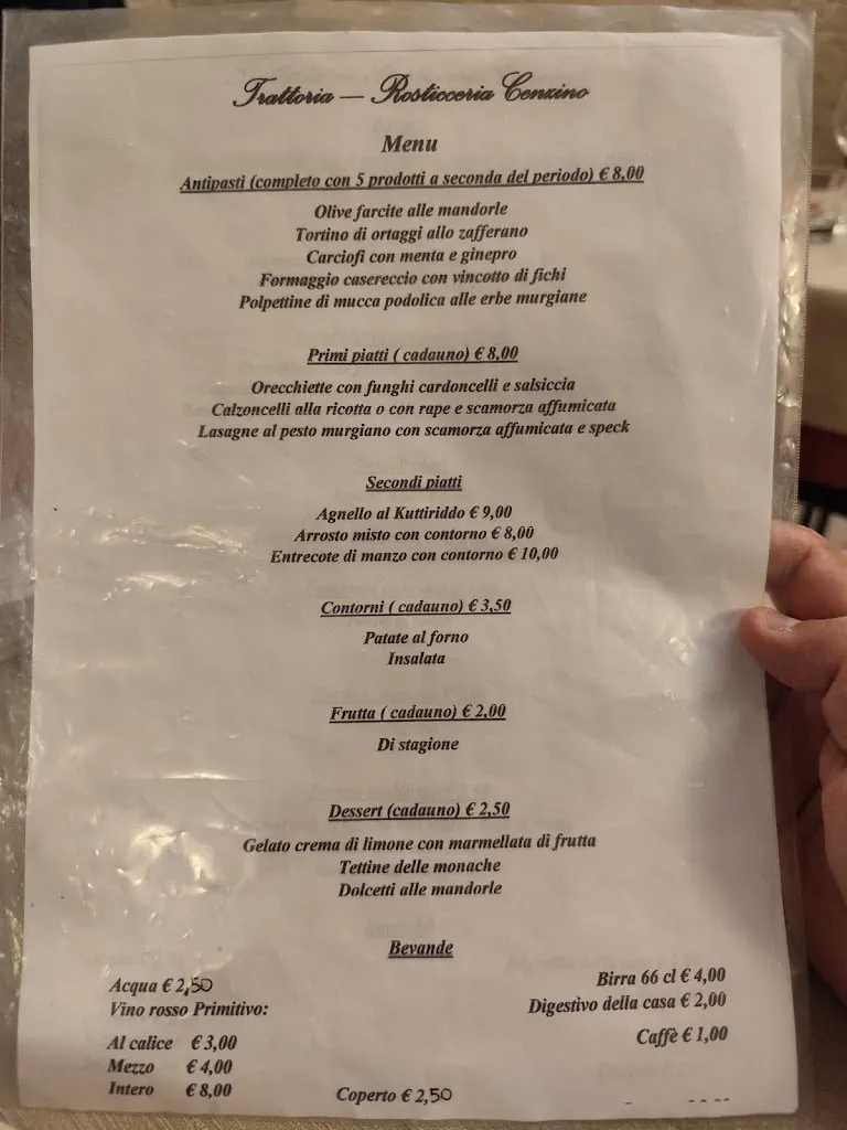 Menu_Trattoria-Rosticceria Cenzino_Altamura_immagine_2