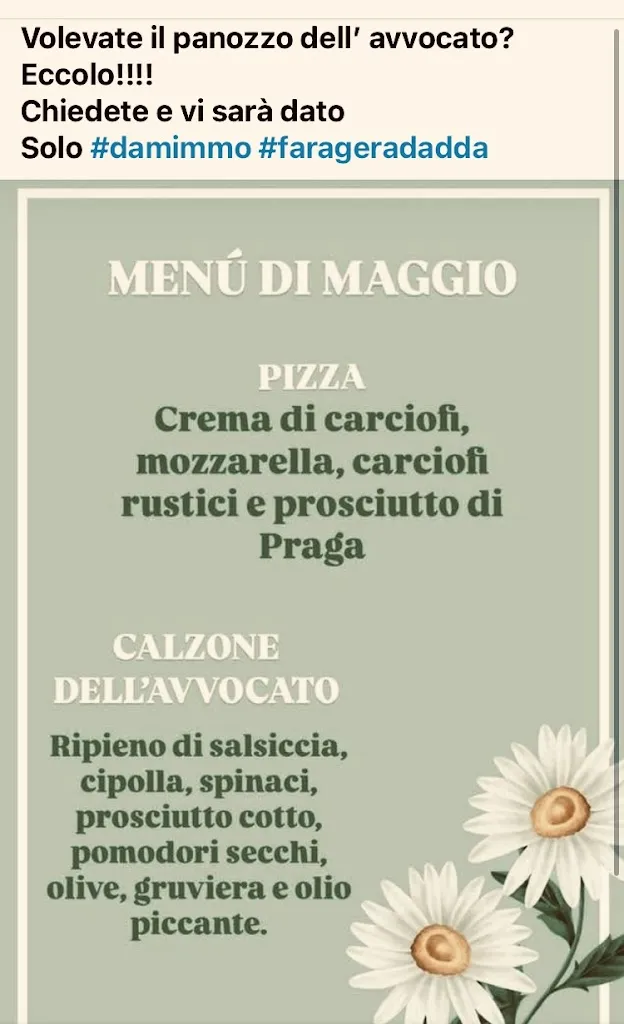 Menu_Pizzeria Da Mimmo_Fara Gera d'Adda_immagine_1