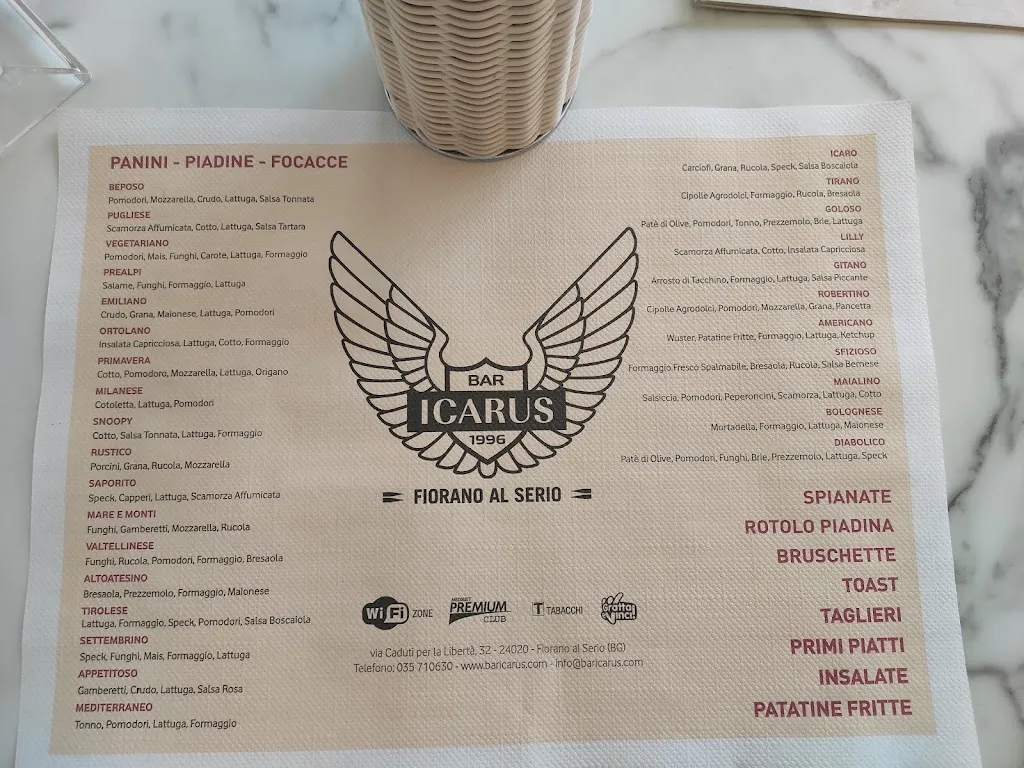 Menu_Bar Icarus_Fiorano al Serio_image_1