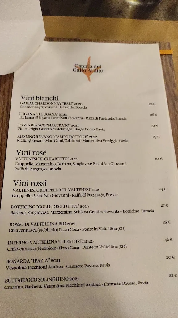 Menu_Osteria del Gallo Ardito_Galgagnano_immagine_1