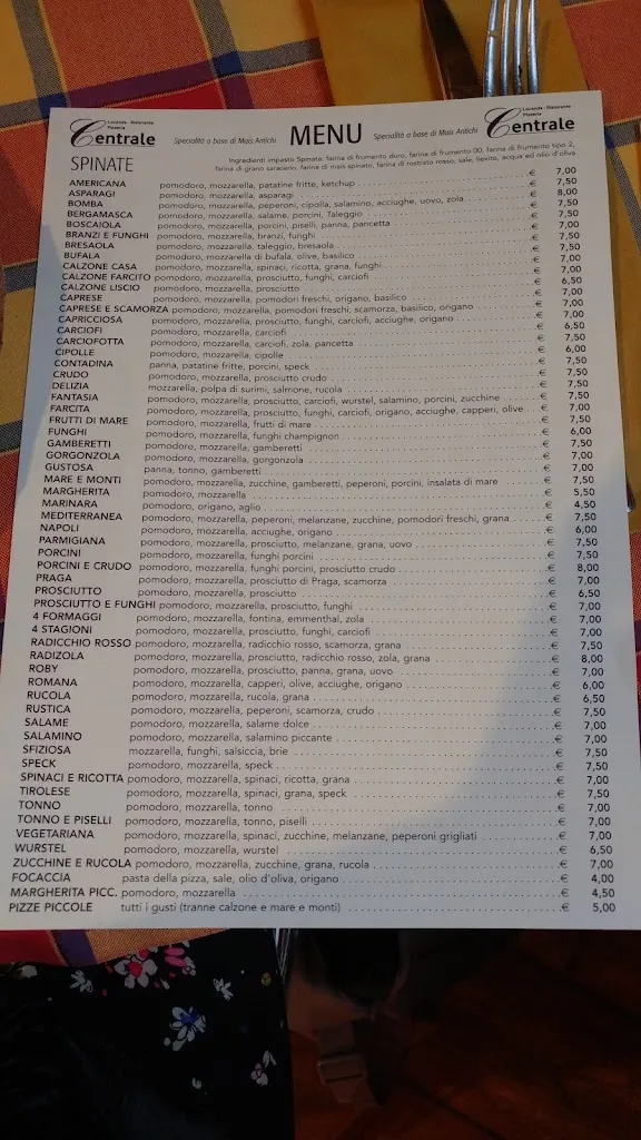 Menu_Ristorante Pizzeria Centrale - La Spinata_Gandino_image_3