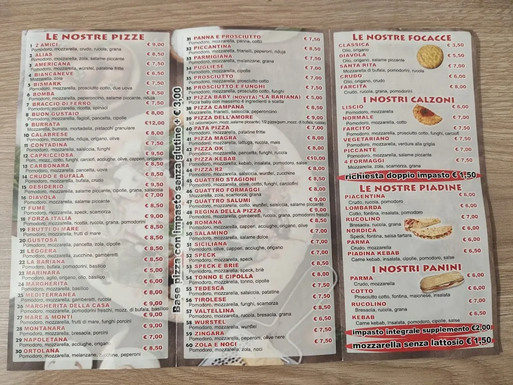 Menu_La Bariana_Garbagnate_immagine_1