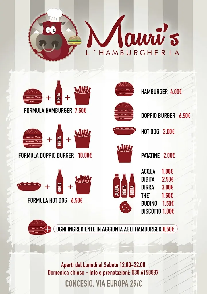 Menu_Mauri's l'hamburgheria Gardone_Gardone Val Trompia_immagine_1