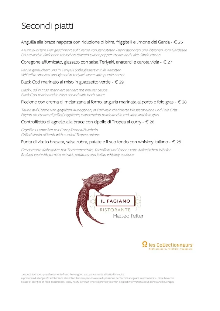 Menu_Il Fagiano - Grand Hotel Fasano_Gardone Riviera_image_2