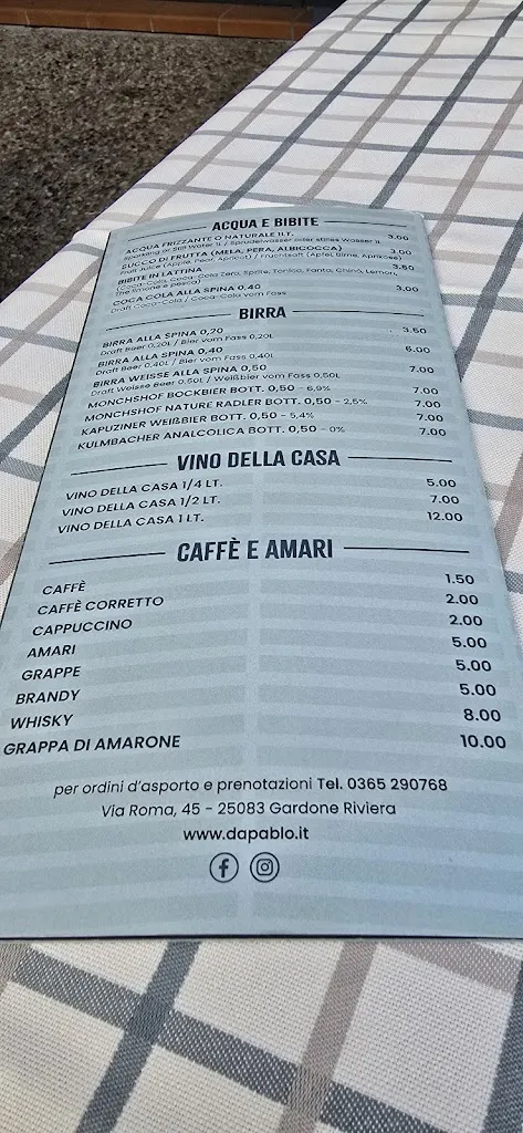Menu_Da Pablo - Di Singh Satnam E C._Gardone Riviera_image_1