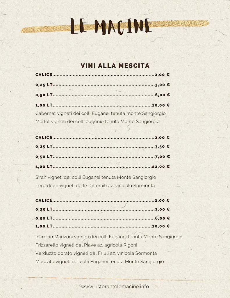 Menu_Le Macine Ristorante | Gazzo_Gazzo_image_1