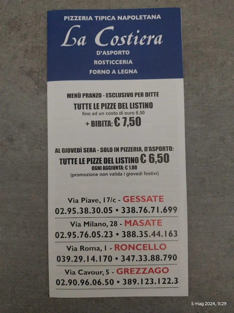 Menu_Pizzeria La Costiera_Gessate_image_2