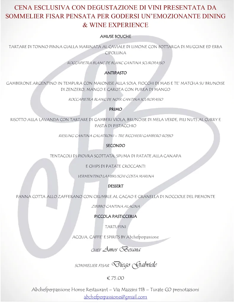 Menü_Abchefperpassione Home Restaurant_Gerenzano_Bild_2