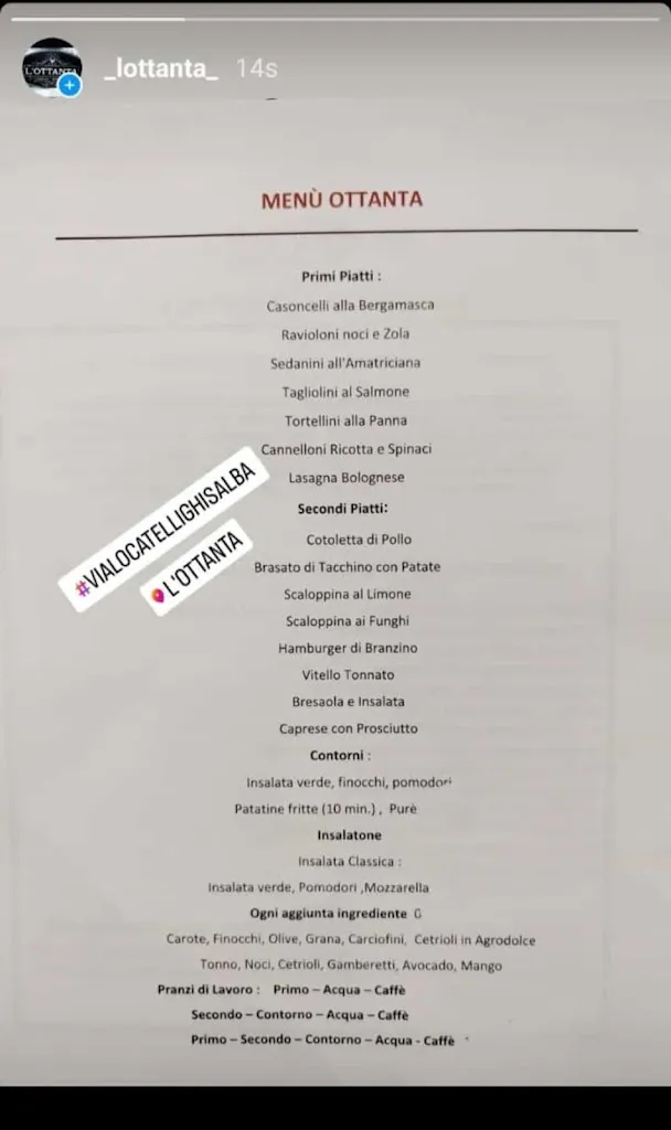 Menu_L'OTTANTA _Ghisalba_image_1