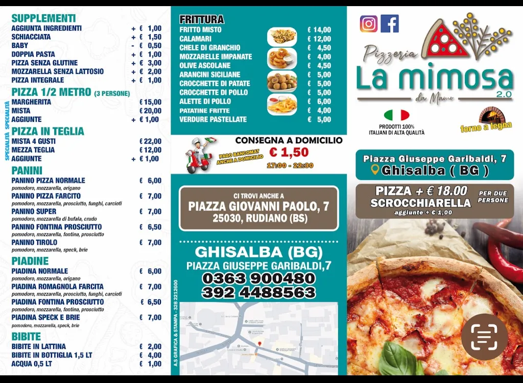 Menu_Pizzeria la mimosa 2.0 Ghisalba_Ghisalba_image_1