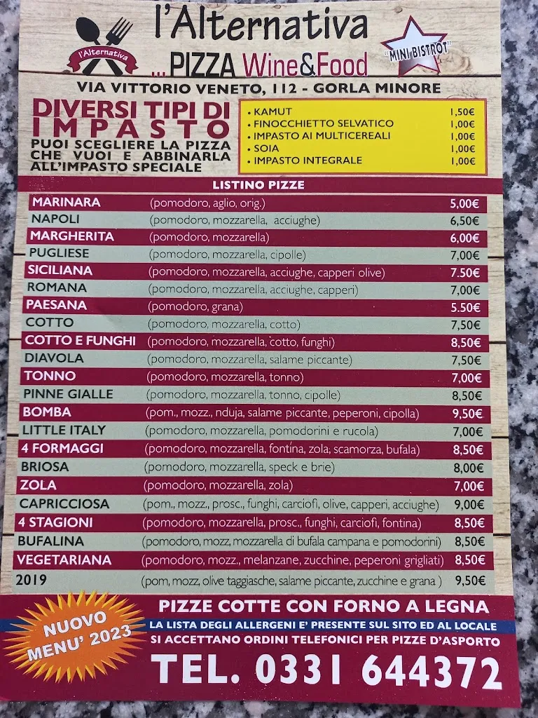 Menu_L'alternativa pizza wine & food mini bistrot di colombo mirko_Gorla Minore_image_2