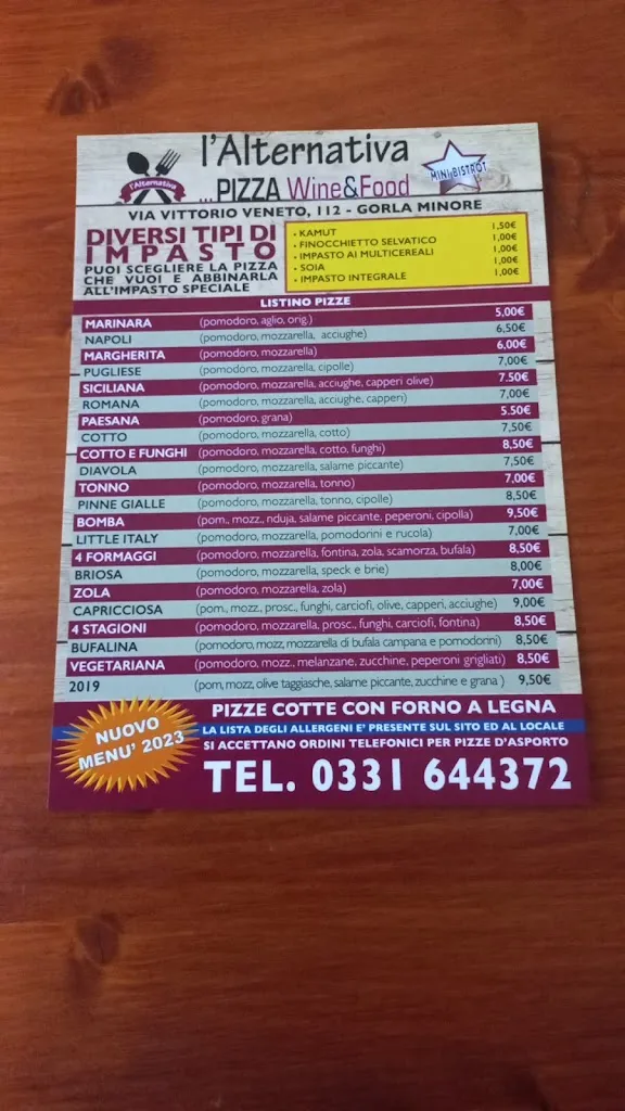 Menu_L'alternativa pizza wine & food mini bistrot di colombo mirko_Gorla Minore_image_3