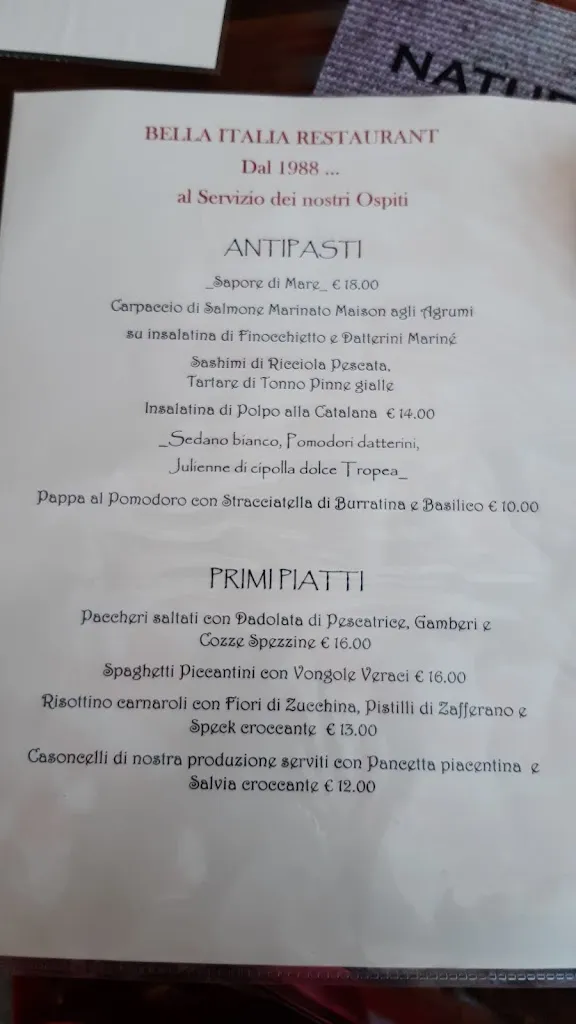 Menu_Bella Italia Restaurant_Gorlago_image_1