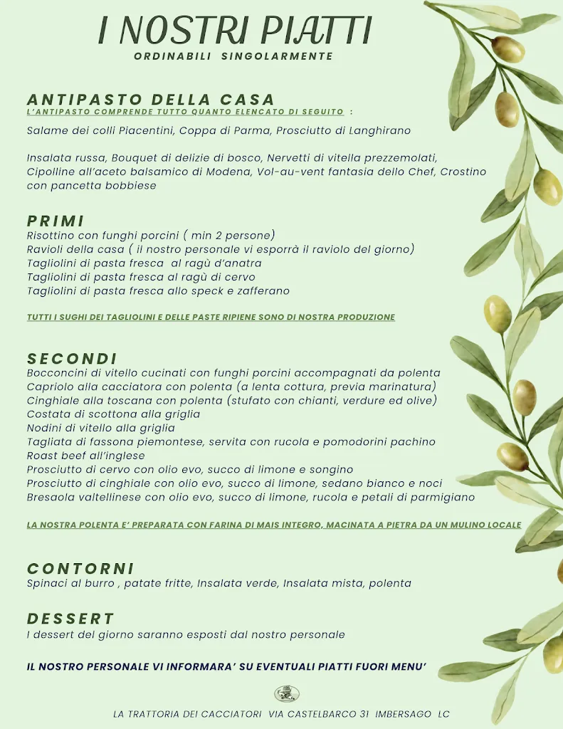 Menu_Ristorante La Trattoria dei Cacciatori di Imbersago _Imbersago_immagine_1