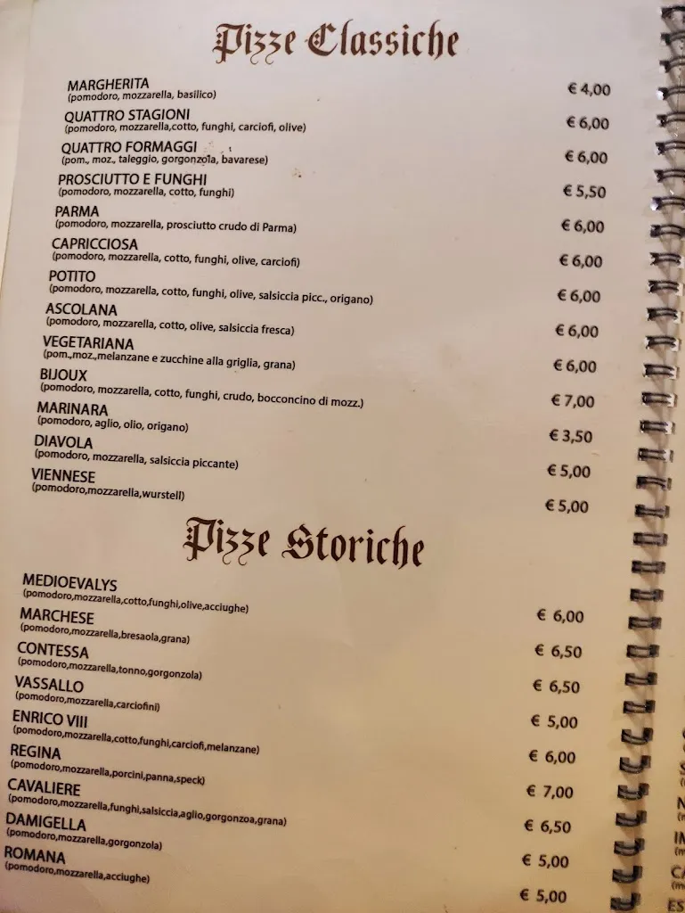 Menu_Ristorante pizzeria B&B Medioevalys_Ascoli Satriano_image_1