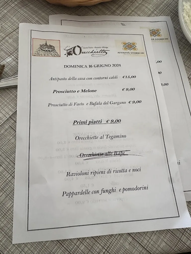 Menu_Hotel L'Orecchietta_Ascoli Satriano_immagine_1