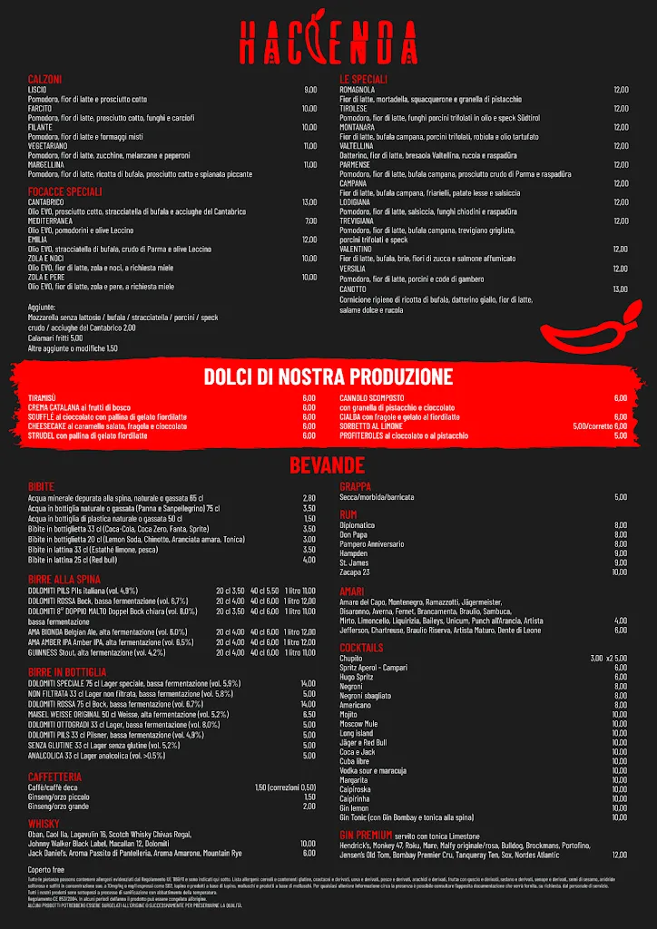 Menü_Hacienda Pizza, burger & show dinner_Madignano_Bild_1