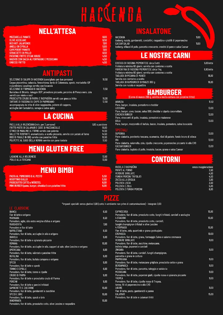 Menü_Hacienda Pizza, burger & show dinner_Madignano_Bild_2