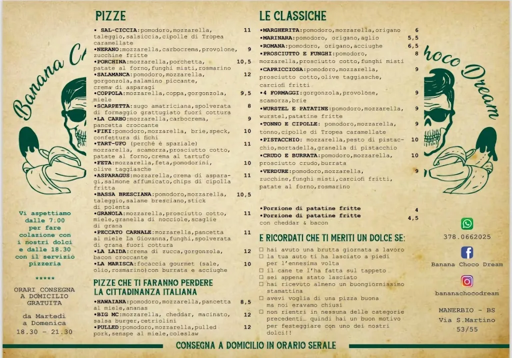 Menu_Banana Choco Dream_Manerbio_immagine_1