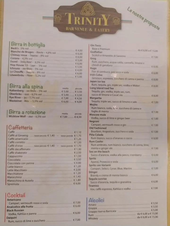 Menu_Trinity Bar Venue & Eatery_Marcignago_immagine_1