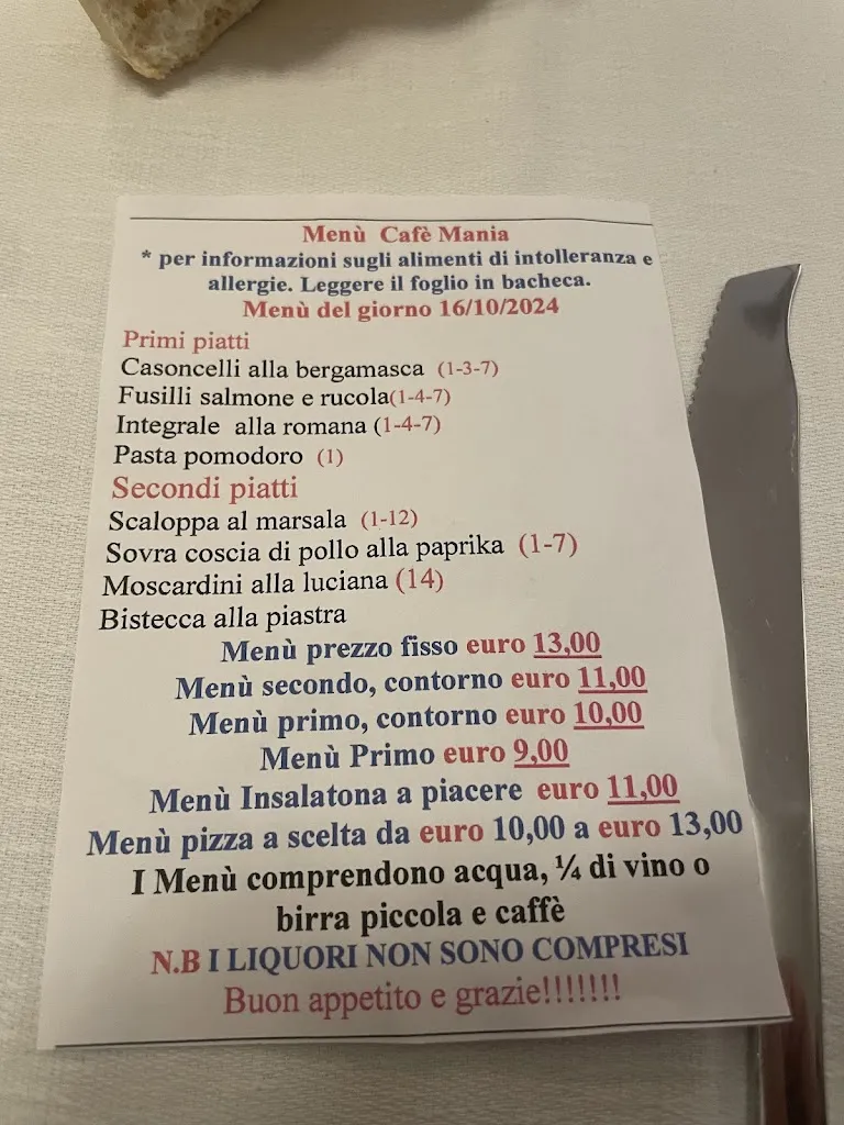 Menu_Ristorante Pizzeria Cafe' Mania_Missaglia_image_1