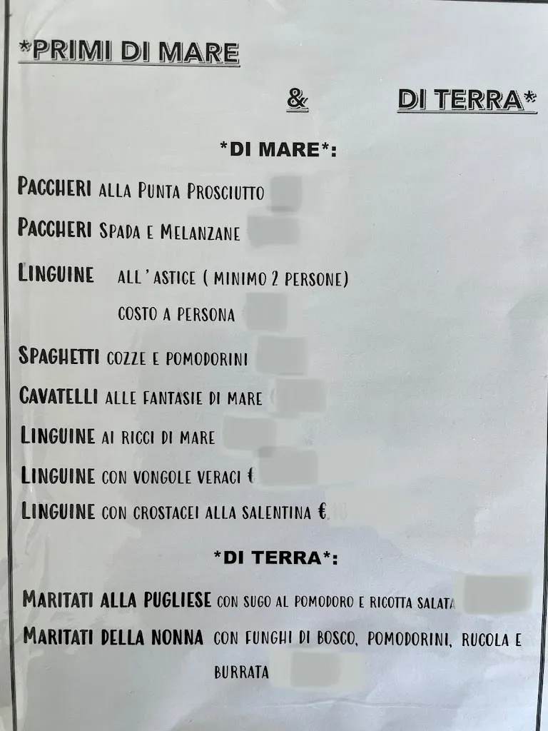 Menu_Punta Prosciutto Riva Beach_Avetrana_immagine_1