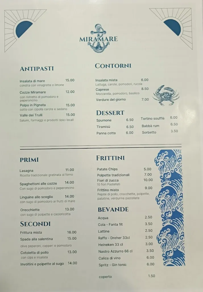 Menu_Miramare B&B Ristorante_Avetrana_image_2