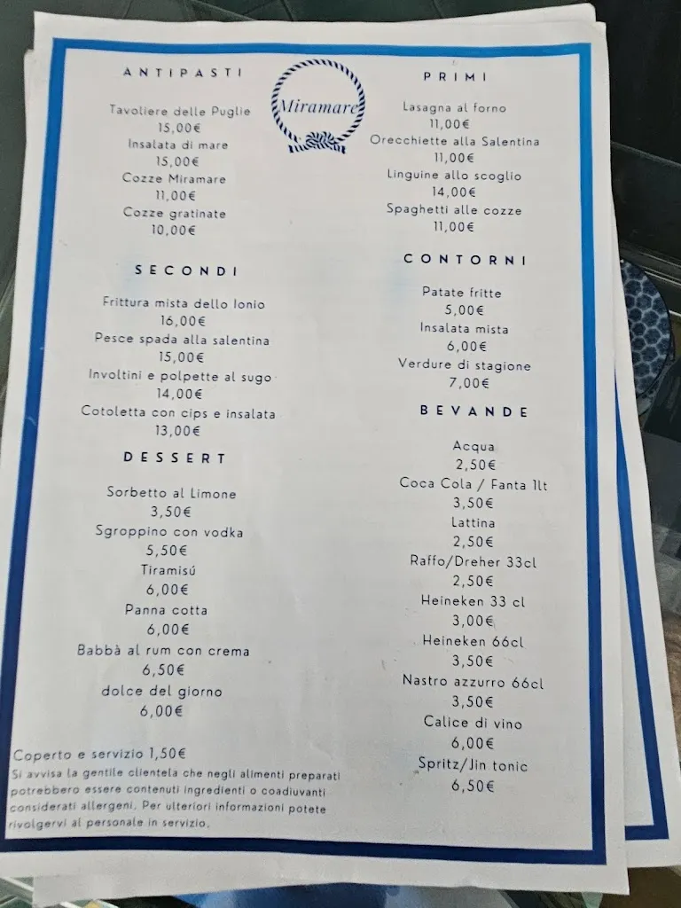 Menu_Miramare B&B Ristorante_Avetrana_image_3