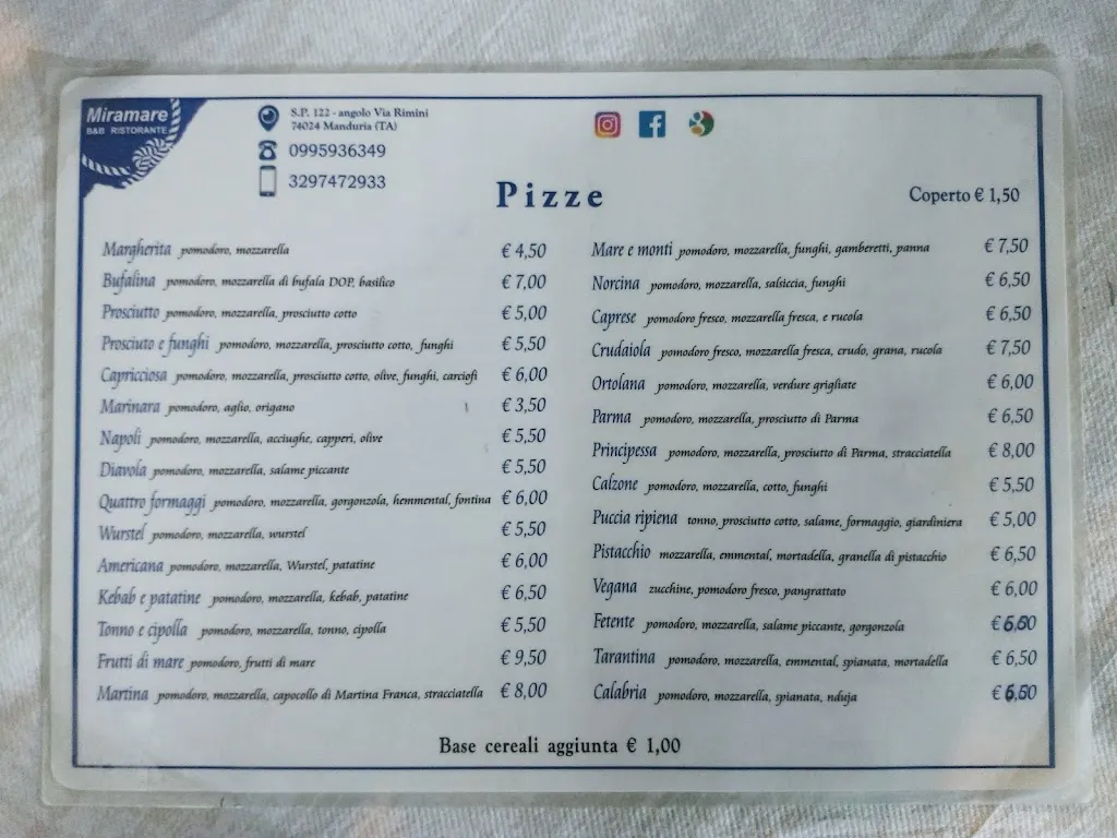 Menu_Miramare B&B Ristorante_Avetrana_image_4