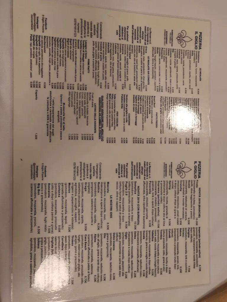 Menu_Pizzeria Ristorante Il Giglio_Monzambano_immagine_3