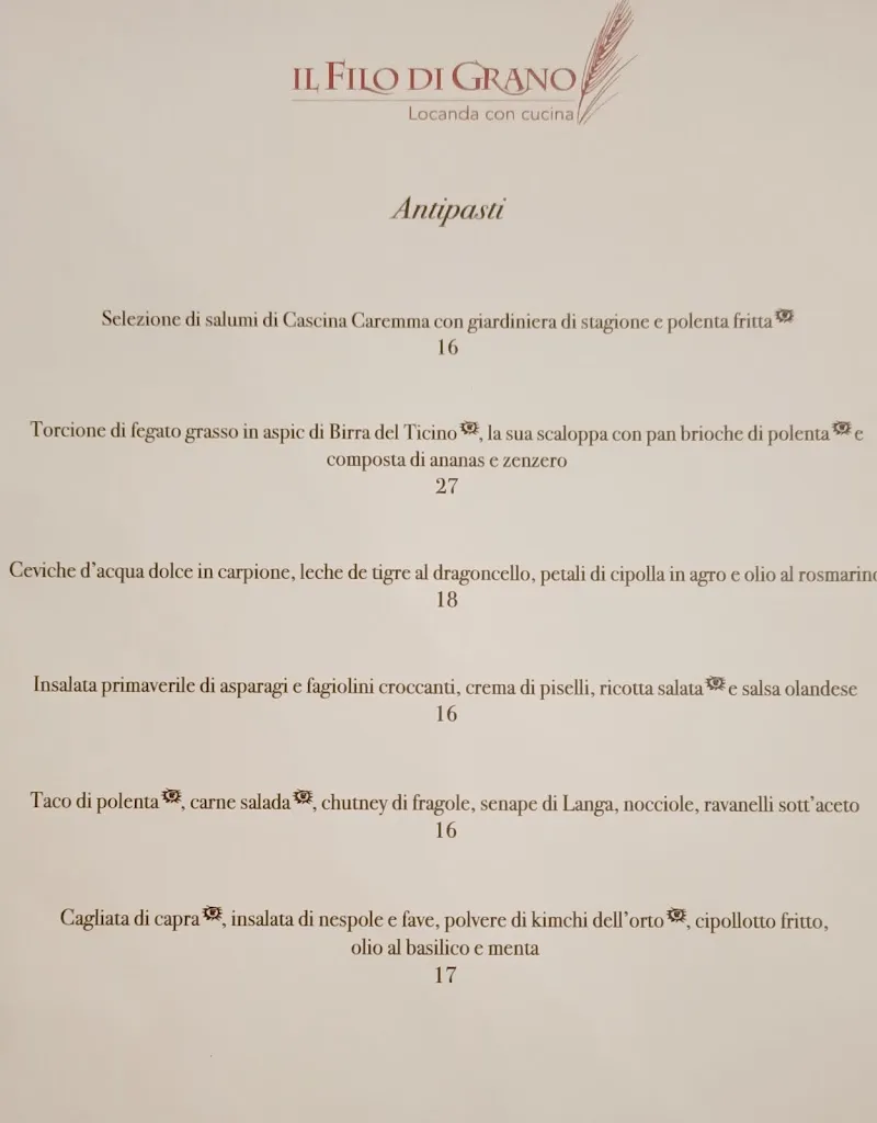 Menü_Ristorante Il Filo di Grano_Morimondo_Bild_1