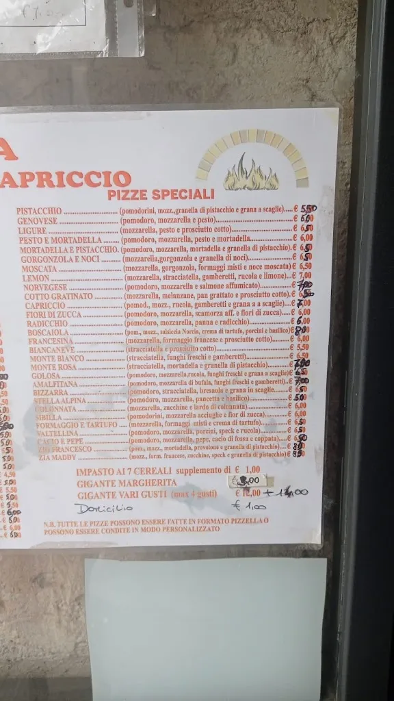 Menu_Pizzeria Il Capriccio_Bitritto_imagen_1