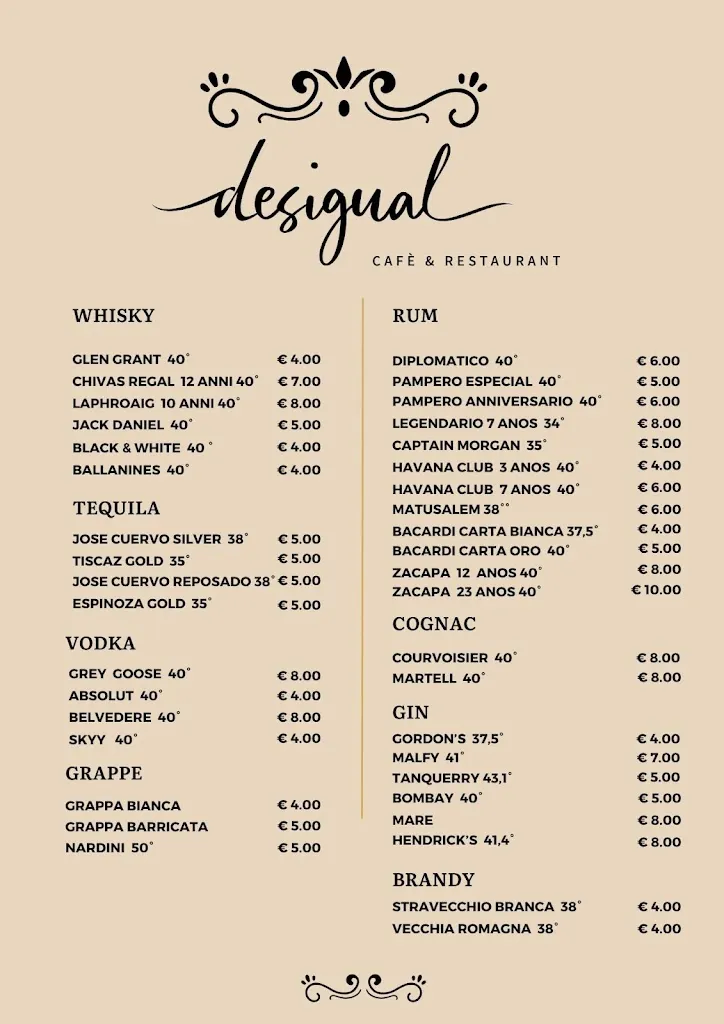 Menu_Desigual Cafè & Restaurant_Muzza di Cornegliano Laudense_image_1