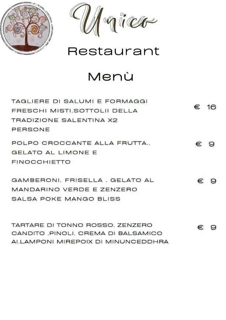 Menu_Unico Home Restaurant_Borgagne_image_2