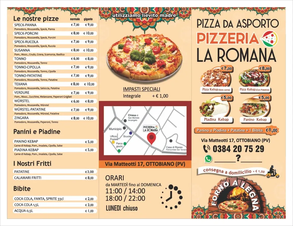 Menu_Pizzeria La Romana Ottobiano_Ottobiano_immagine_1
